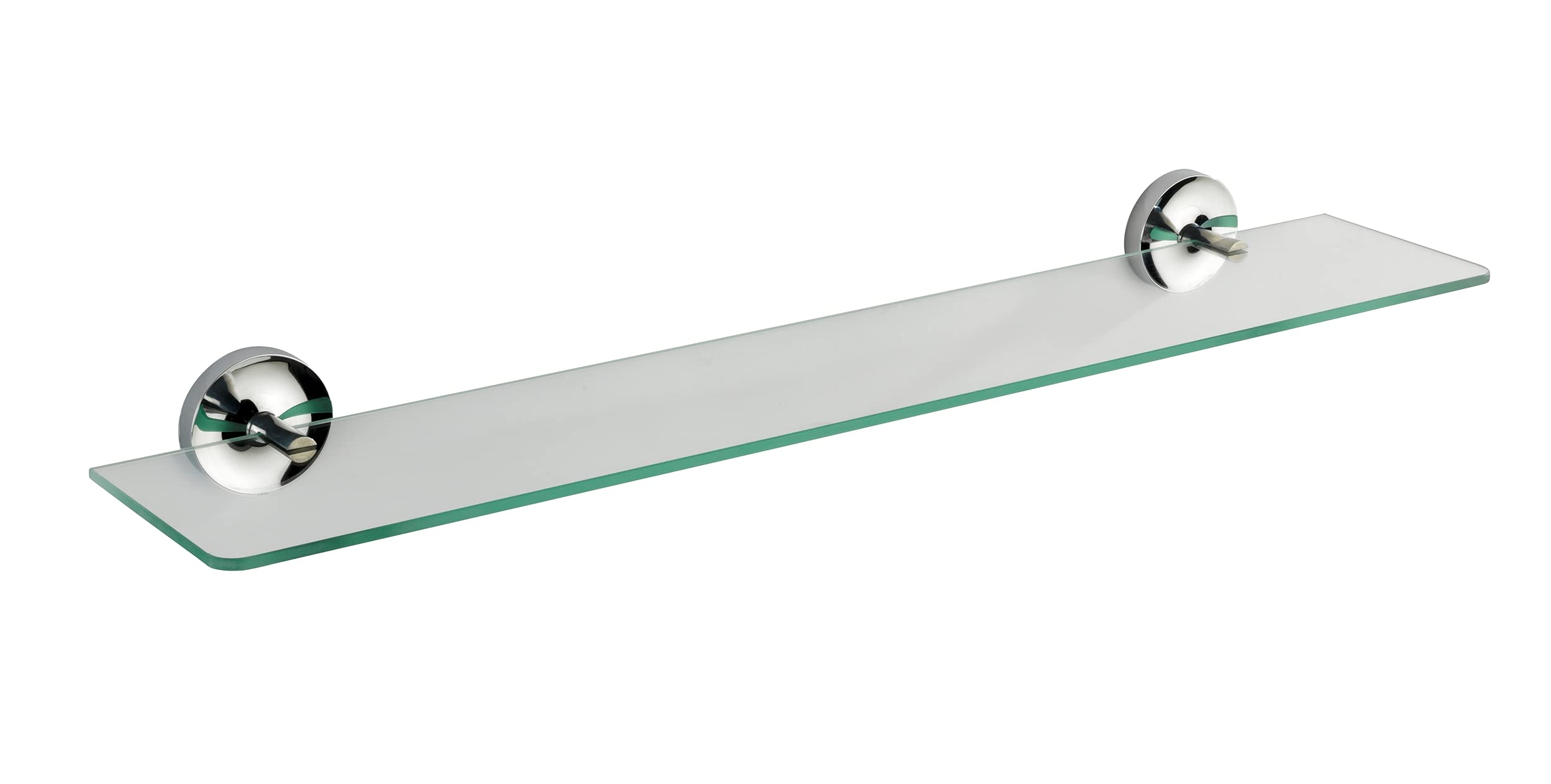 WENKO Power-Loc® Glas Wandablage Arcole - Badregal, Befestigen ohne bohren, Kunststoff (ABS), 60 x 5.8 x 13 cm, Chrom