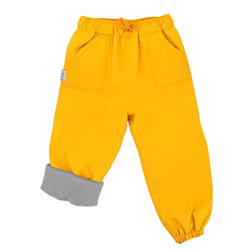 Jan & Jul Water-Proof Snow Rain Pants for Kids, Boys, Girls (Fleece-Lined: Yellow, 1T)