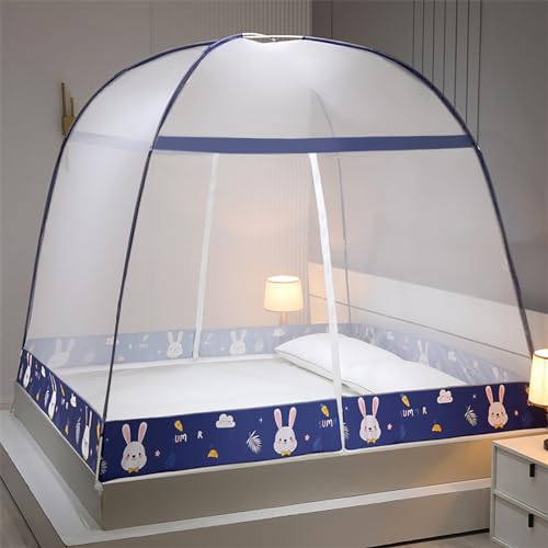 BTAISYDE Pop-up-Moskitonetz-Zeltdach für Betten, Freistehendes Zelt für Camping, mit Vollständig Geschlossenem Netzboden, Faltbares Tragbares Design,B,1.2M