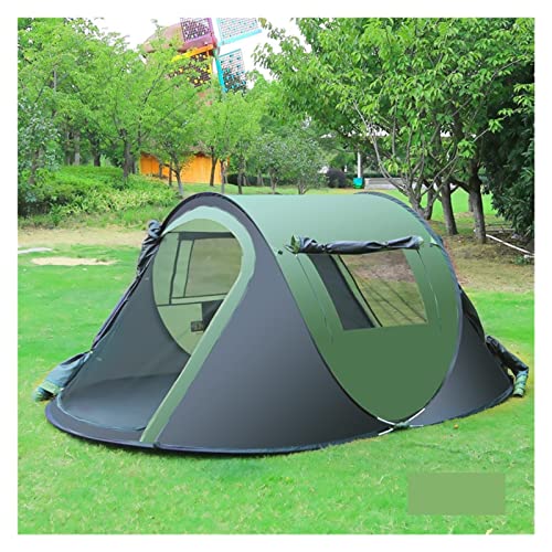 ATHUAH Zelte Campingzelt Campingzelt für 3–4 Personen, 2 Türen, 2 Netzfenster, tragbares Sofortzelt, automatisches Zelt zum Wandern, Outdoor-Zelt, Zelt, Wandern und Reisen (blau: grün, Größe: 245 x