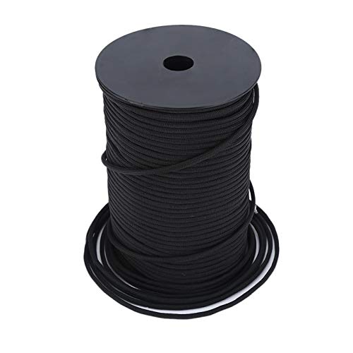 Alomejor 9 Strand Paracord 100m 550lb reflektierende Fallschirmschnur für Outdoor-Zelt Survival Camping Climbing(Schwarz)