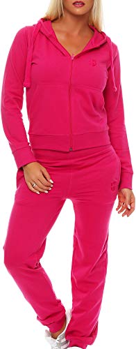 Gennadi Hoppe Damen Jogginganzug Trainingsanzug Sportanzug, pink,M