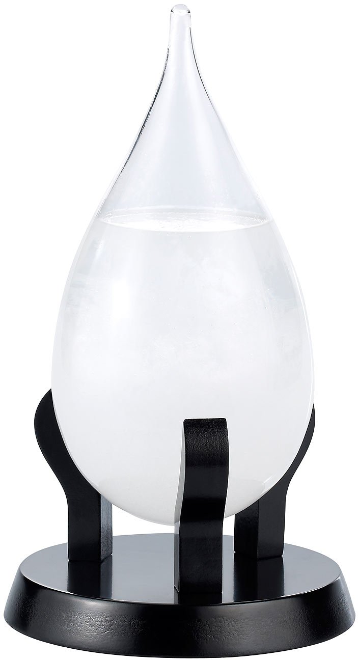 Carlo Milano Wetterglas Tropfen: Modernes FitzRoy-Sturmglas in Tropfenform, 22cm (Sturmglas Wettervorhersage, Fitz Roy Sturmglas, Galileo Thermometer)