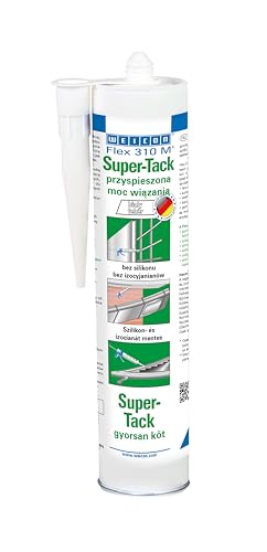 WEICON Flex 310 M® Super-Tack MS-Polimer 290 ml | MS Polymer Kleber und Dichtstoff mit sehr hoher Anfangshaftung | Weiß