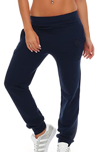 Gennadi Hoppe Damen Jogginghose Trainingshose Sweat Pants Sporthose Fitness Hose, H7750 blau M