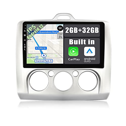 YUNTX Android 10 Autoradio kompatibel mit Ford Focus (2006-2011) - GPS 2 Din - KOSTENLOSE Rückfahrkamera - 9 Zoll - Unterstützung DAB / Lenkradsteuerung / WiFi / Bluetooth / Mirrorlink / Carplay