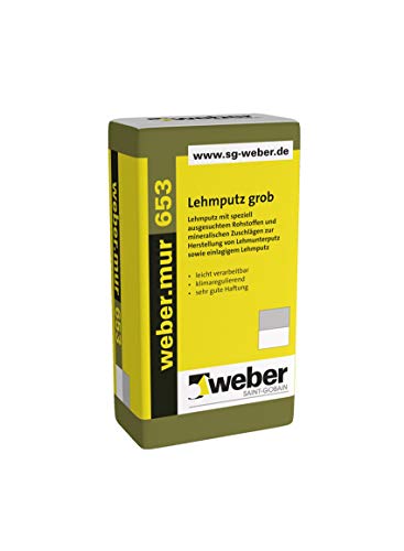 weber.mur 653 Lehmputz GROB 30 kg Putz Edelputz Oberputz minerlaisch Lehmunterputz Lehm