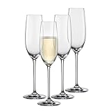 Schott Zwiesel Sektglas Vinos (4er-Set), anmutige Champagner Gläser mit Moussierpunkt, spülmaschinenfeste Tritan-Kristallgläser, Made in Germany (Art.-Nr. 130010)