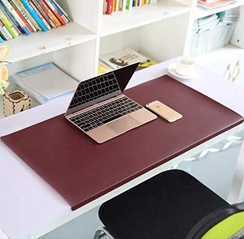 Schreibtischunterlage, Schreibtischunterlage aus PU-Leder, wasserdicht, Gaming-Schreibunterlage für Laptop, PC, Tastatur, Büro, Zuhause, Dunkelrot, 80 x 50 cm