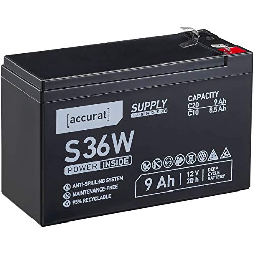 Accurat 12V 9Ah Blei-Akku AGM Blei-Batterie Zyklenfest Supply-Serie VRLA Versorgungsbatterie S36W (wartungsfrei)