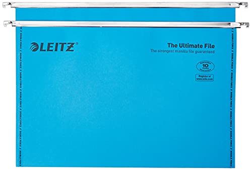 Leitz Ultimate Hängemappe recycelt mit Reitern und Etiketten 30 mm Folio-Format 50 Stück blau