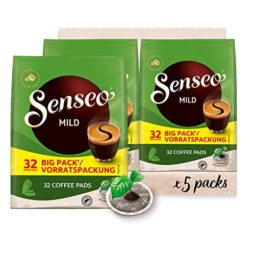Senseo Pads Mild, 160 Kaffeepads UTZ-zertifiziert, 5er Vorteilspack, 5 x 32 Getränke in der Vorratspackung, 1.11 kg