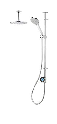 Aqualisa Optic Q Smart Shower (freiliegend) mit verstellbarem Handteil und festem Deckenkopf - für Hochdruck-/Kombi-Boilersysteme
