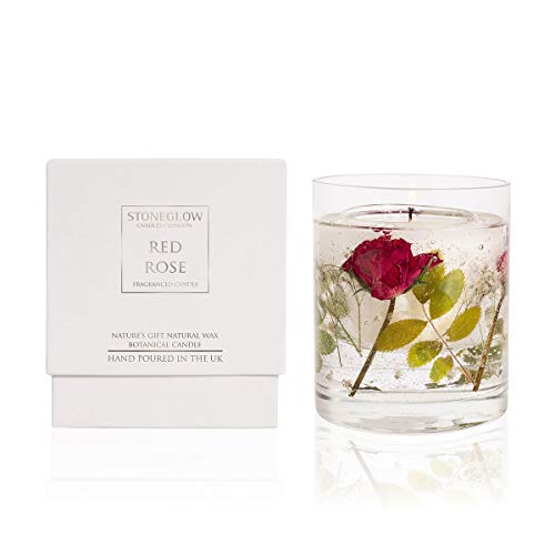 Stoneglow Candle Nature's Gift Red Rose Gel Candle