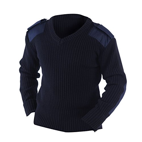 Yoko Herren NATO Security Sweater mit V-Ausschnitt (L) (Marineblau)