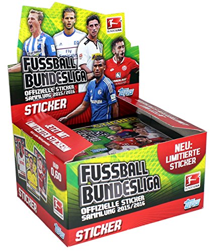 Topps - Deutsche Fußball Bundesliga 2015/16 Sammel Sticker (1 Display -50 Tütchen)