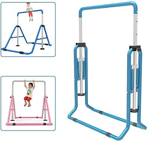 SHIOUCY Turnreck Gymnastik Kinder Garten Reck Reckanlage Turnstangen Horizontale Training Bar Trainingsgeräte Outdoor Fitness Höhenverstellbar (Blau)