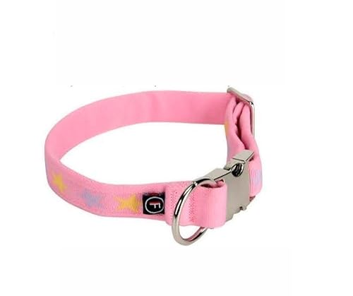 FINNERO Weiches Bambino-Halsband für Welpen, kleine Hunde und Katzen (2 cm breit, Girly Pink)