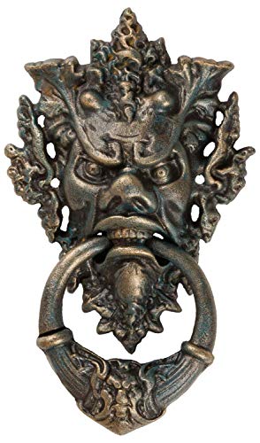 aubaho Türklopfer Teufel Gesicht Figur Skulptur Eisen Antik-Stil 37cm