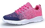 DAFENP Unisex Herren Damen Turnschuhe Laufschuhe Sport Fitness Running niedrige Sneakers Innen Casual für Draußen, Pink - Rosablu - Größe: 36 EU