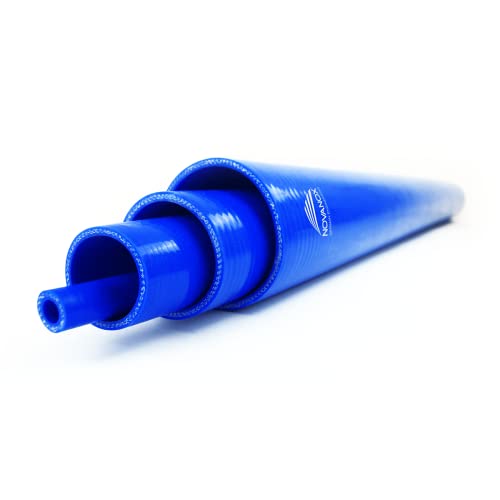 NovaNox® Silikon- Ladeluft- Kühlerschlauch 0,1M/0,25M/0,5M/1M *Größe wählbar*, Farbe:Blau, Schlauchlänge:1.0 Meter, Innendurchmesser:Ø 60 mm x 70 mm