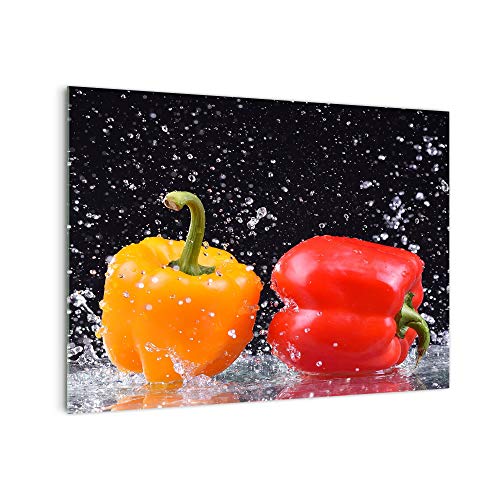 DekoGlas Küchenrückwand 'Paprika Spritzer' in div. Größen, Glas-Rückwand, Wandpaneele, Spritzschutz & Fliesenspiegel