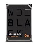 WD_BLACK Hochleistungsspeicher 6 TB (HDD, interne Gaming Festplatte, 7.200 U/min, SATA 6 Gbit/s, 256 MB Cache, 3.5 Zoll, Gaming HDD) Schwarz