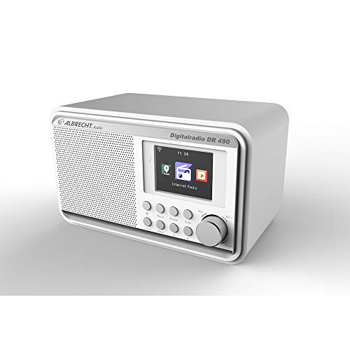 Albrecht DR490 Hybridradio mit Farbdisplay, 27491, DAB/Internet/UKW-Empfang, Radiosteuerung via Smartphone-App, Farbe: weiß