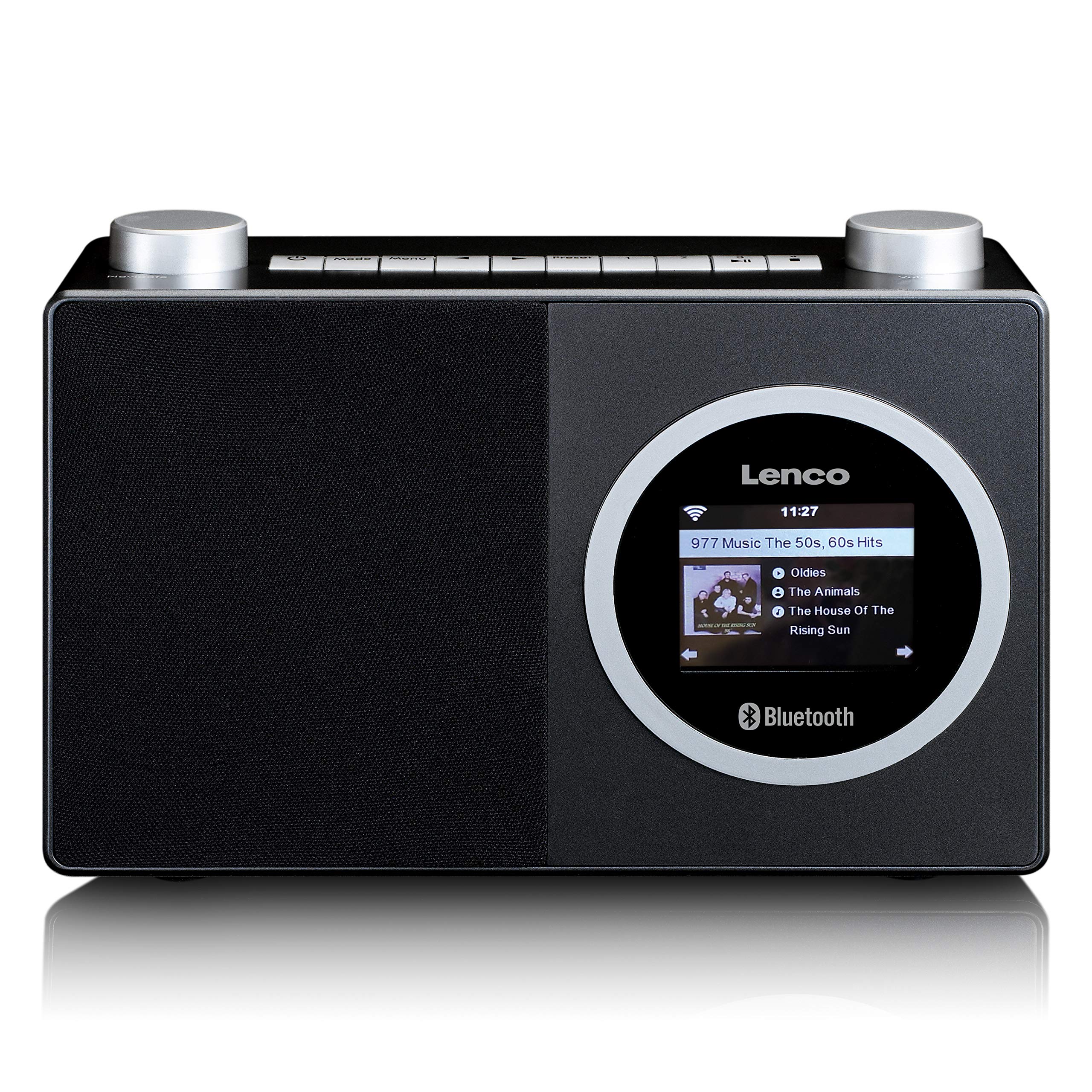 Lenco A003244 DIR 70 - tragbares Internetradio -DAB+Radio-RetroDigitalradio-WLAN-Bluetooth-2,4”Farbbildschirm-3WattRMS-4Senderspeicher-AppSteuerungviaAirMusic-Schwarz