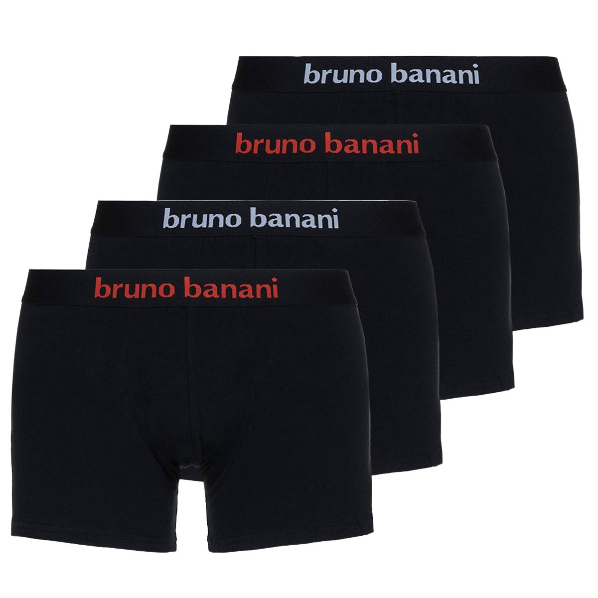 bruno banani - Flowing - Short - 4er Pack (5 Schwarz (Rot/Weiß))