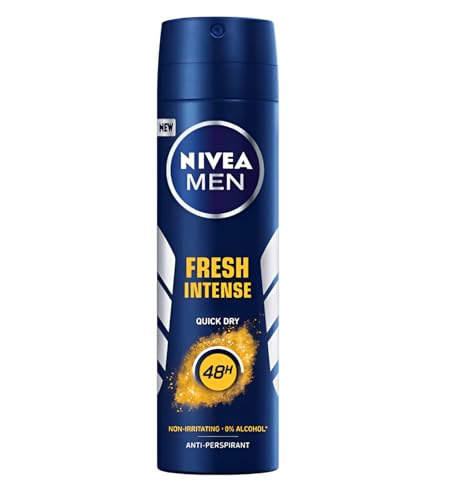 NIVEA Deo Men Spray Fresh Intense 150ML (Pack of 3)