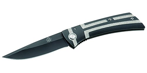 Puma TEC Taschenmesser - Stahl AISI 420 - schwarz beschichtet - Liner Lock - zweifarbige Aluminium Schalen - Edelstahl Clip