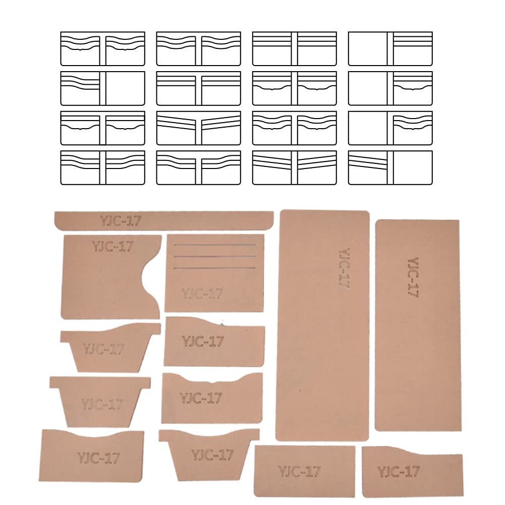 13St Brieftasche Muster Schablone Klare Acryl Leder Bastelvorlage zum Kurzer Geldbeutel DIY Making Tool