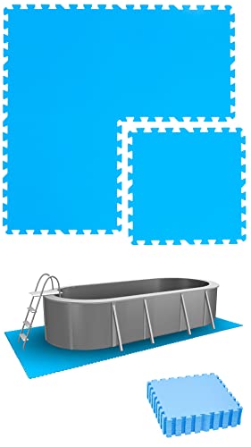 EYEPOWER 2,8 m² Poolunterlage - 12 Eva Matten 50x50 - Outdoor Pool Unterlage - Unterlegmatten Set