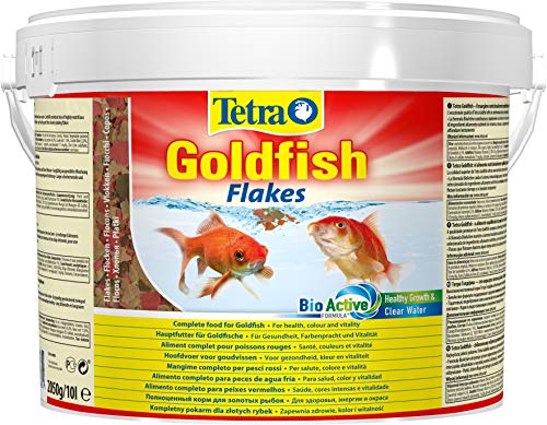 Tetra Goldfish Flakes, Flockenfutter für alle Goldfische und andere Kaltwasserfische, 10 L Eimer