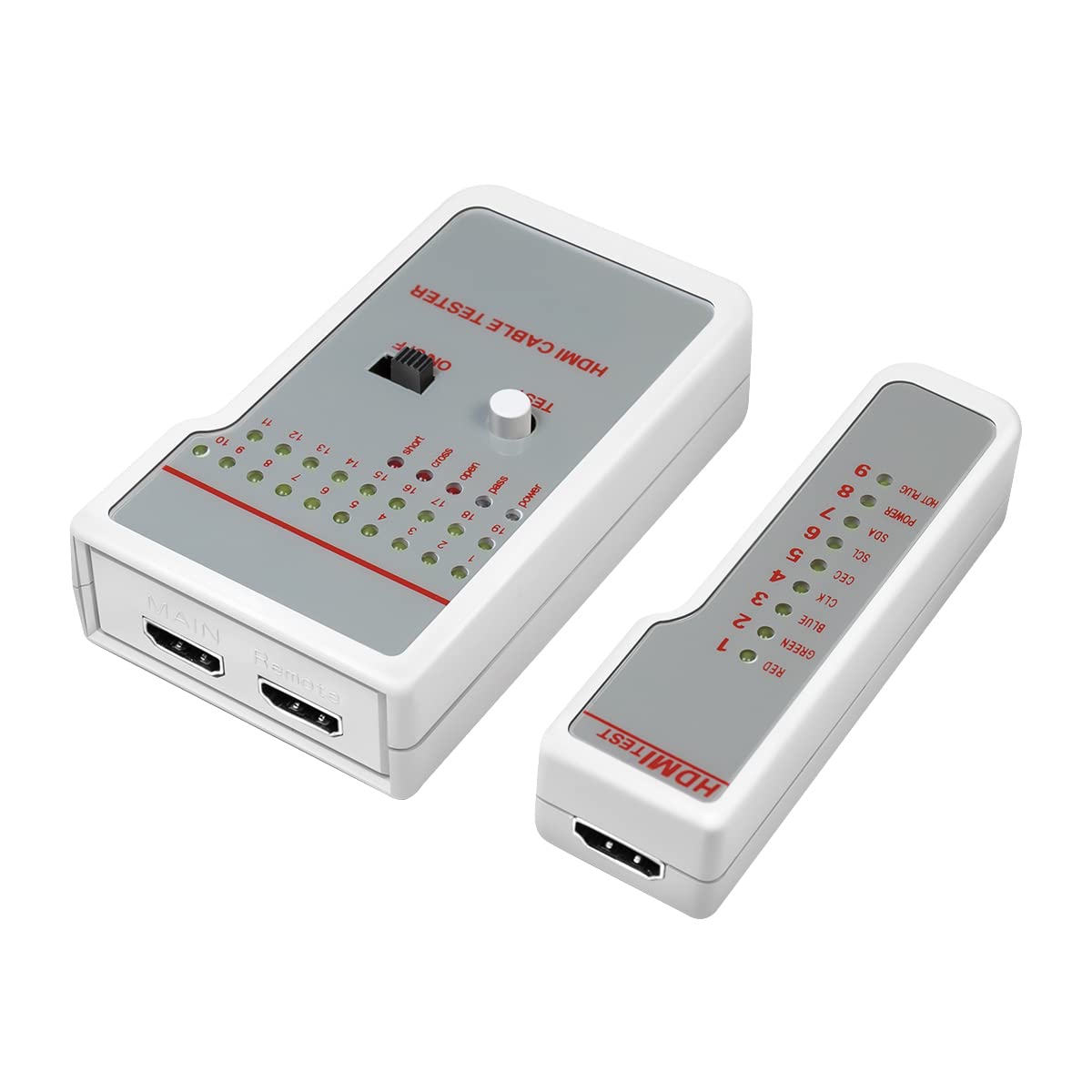 LogiLink WZ0017 - HDMI Kabel Tester für bereits angeschlossene oder Nicht installierte HDMI-Kabel, Weiß