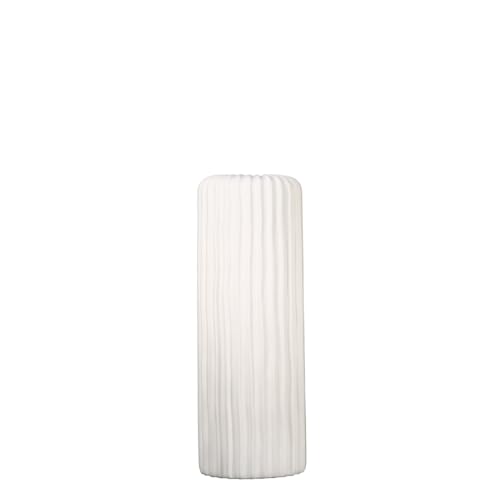 Casablanca Vase - Fjord - aus Keramik weiß matt mit Rillenstruktur H. 58 cm