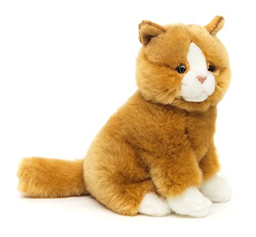 Uni-Toys - Katze Goldbraun, sitzend - 21 cm (Höhe) - Plüsch-Kätzchen - Plüschtier, Kuscheltier
