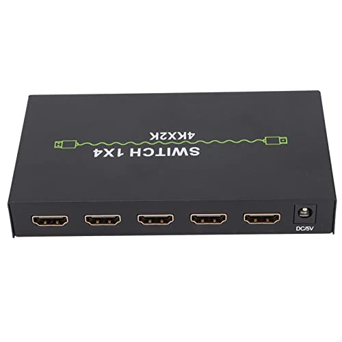 HDMI Splitter 1 In 4 Out, 1X4 Hdmi Video Splitter 4K Powered Screen Vga Splitter Stabiler Praktischer Monitor Splitter 4K @ 30Hz, 100‑240V(#1)