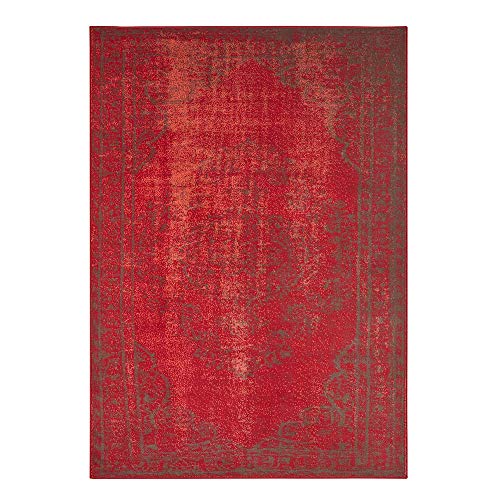 Hanse Home Velours Teppich Cordelia Rot Grau, 160x230 cm