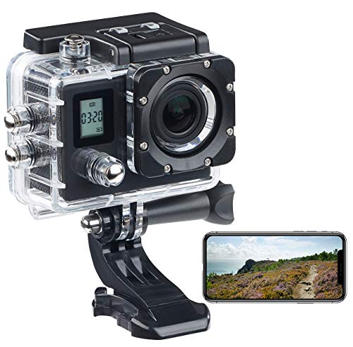 Somikon wasserdichte Kamera: Einsteiger-4K-Action-Cam, WLAN, 2 Displays, Full HD 60 B./Sek, IP68 (Aktionkamera)