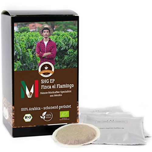 Kaffee Globetrotter - Bio Mexico Finca El Flamingo- 75 Premium Kaffeepads - für Pad-Kaffeemaschine - Spitzenkaffee - Röstkaffee aus biologischem Anbau