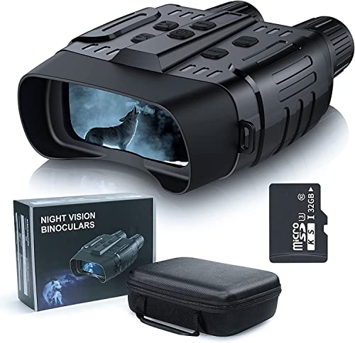 Nachtsichtgerät, TKWSER Digital Infrarot Nachtsicht Fernglas 300m Reichweite, Wildkamera mit HD Foto und 960P Video für Vogelbeobachtung, Jagd, Spotting, Überwachung mit 32GB Speicherkarte