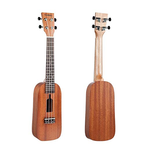 EXCLVEA Kinder Musikinstrumente 23-Zoll-Bottle Design 4 String Massivholz Okoume Elektronische Ukulele mit Nylon-String 6.35mm Output (Farbe : C1, Größe : 23 Inch)