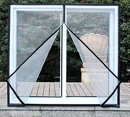 Fenster-Netz mit Reißverschluss, für den Innenbereich, selbstklebendes Katzenschutz, atmungsaktiv, waschbar, einfache Installation
