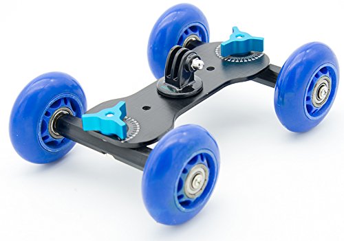 PROtastic – Kamera-Dolly aus Metall, Kamerawagen mit Skateboardrädern für DSLR-, GoPro- und Kompaktkameras * sanftes dynamisches Tracking *
