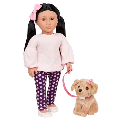 Our Generation – 46 cm Puppe & Haustier – 15 cm Labradoodle Hund Kuscheltier – Kuscheltier & Zubehör – Rollenspiel – Spielzeug für Kinder ab 3 Jahren – Jin & Charm