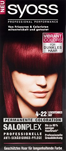 Syoss Haarfarbe, 4-22 Leuchtendes Rot-Violett, 3er Pack (3 x 115 ml)