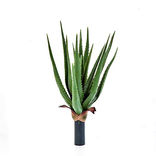 artplants.de Künstliche Aloe Aleyna, 16 Blätter, grün, 40cm - Kunstpflanze - künstliche Sukkulente