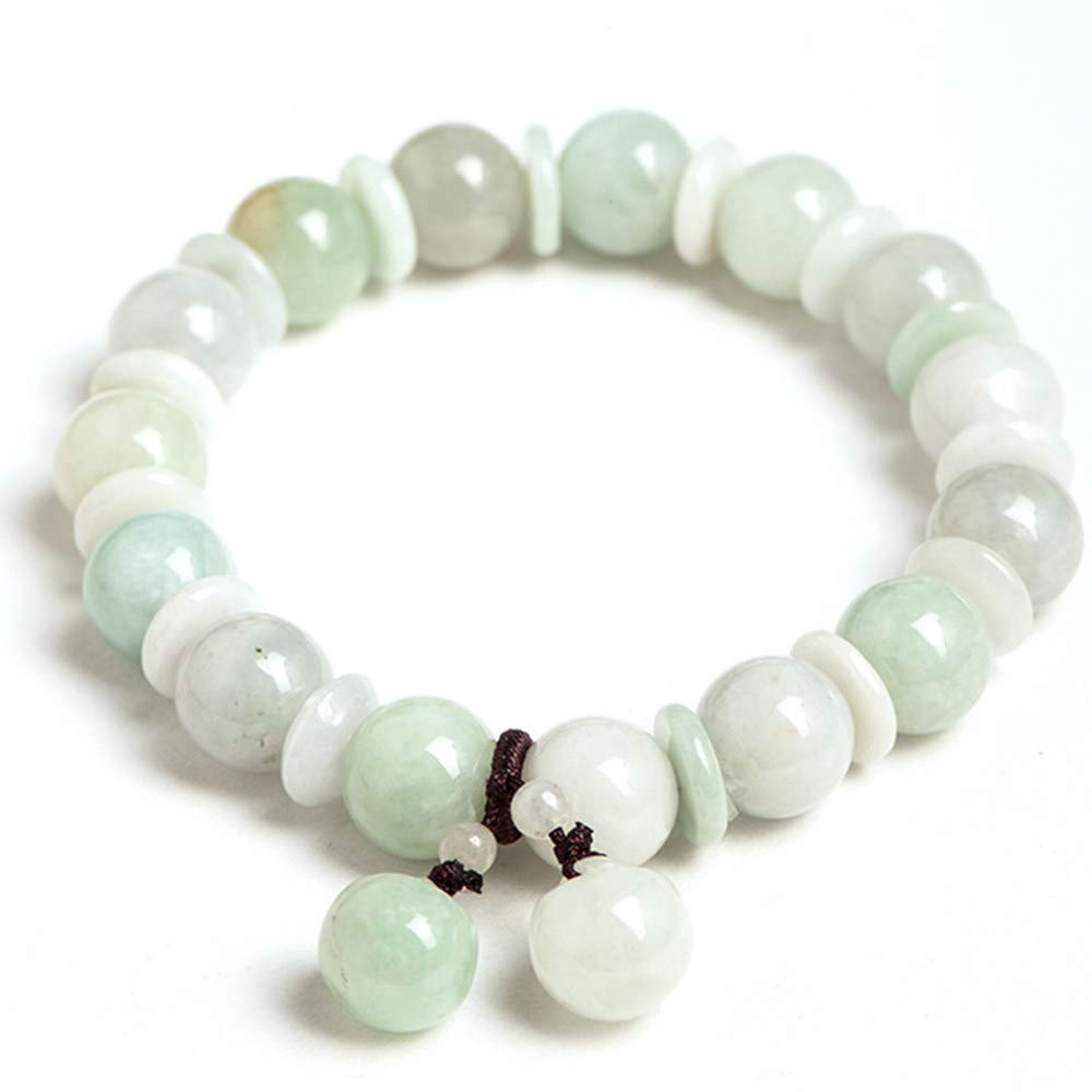 GGMWDSN Damen Armband, Jade Armreif, 10 mm GrüNe Jade NatüRliches Jadeit-Jade-Perlenarmband Als Geschenk Verwenden